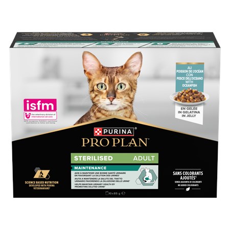 Purina Pro Plan Cat Adult Sterilised Multipack 10X85 Gr Bustine in Gelatina Con Pesce Oceanico in Gatti