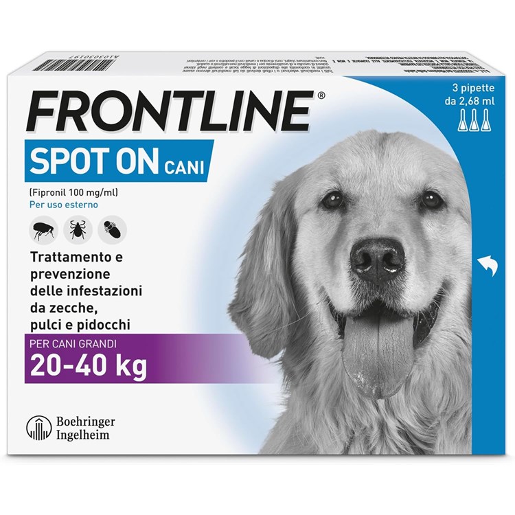 Frontline SPOT ON Taglia L 20-40 Kg - Antiparassitario per cane cani - 3 pipette