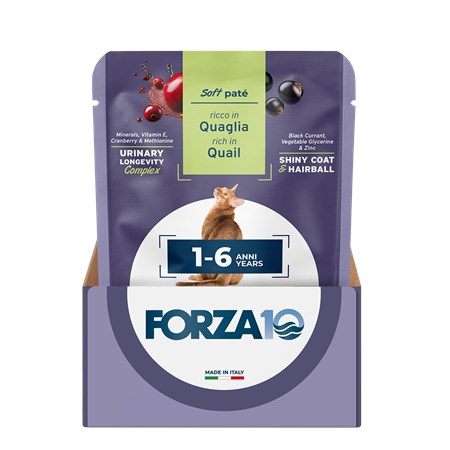 Forza 10 BOTANICat Adult Quaglia 80 Gr Patè Busta Umido Gatto in Gatti