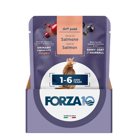 Forza 10 BOTANICat Adult Salmone 80 Gr Patè Busta Umido Gatto in Gatti