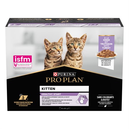 Purina Pro Plan Cat Multipack Kitten Tacchino in Salsa 10X85 Gr Bustine Per Gattini in Gatti
