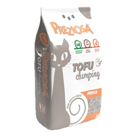 Lettiera Preziosa Al Tofu Agglomerante Profumata alla Pesca 10 lt Per Gatti in Gatti