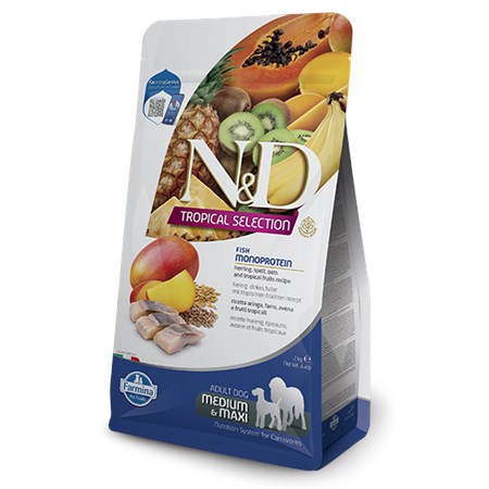 Farmina ND Tropical Monoprotein Medium Maxi Aringa 2 kg Cibo Per Cani in Cani