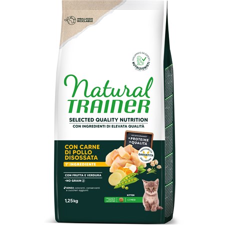 Natural Trainer Selected Quality Nutrition Kitten No Grain Pollo 1,25kg in Gatti