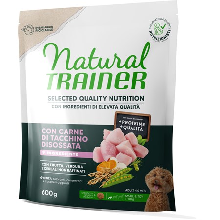 Natural Trainer Selected Quality Nutrition Cane Healthy Grain Mini Tacchino 600g in Cani