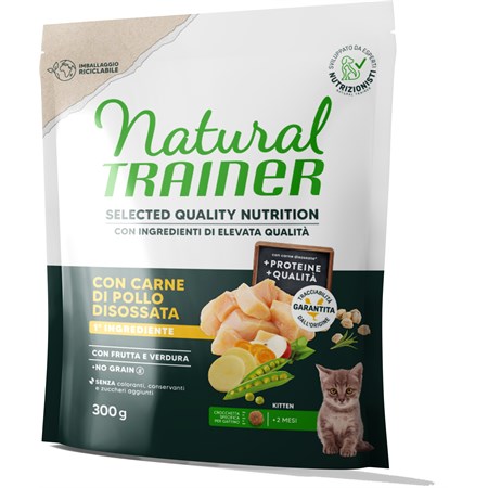 Natural Trainer Selected Quality Nutrition Kitten No Grain Pollo 300g in Gatti