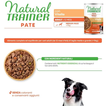 Natural Trainer Medium Maxi Adult Vitello 400 gr Umido Cane in Cani