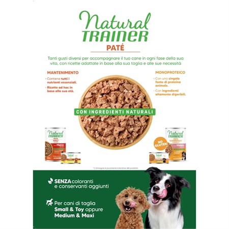 Natural Trainer Medium Maxi Adult Vitello 400 gr Umido Cane in Cani