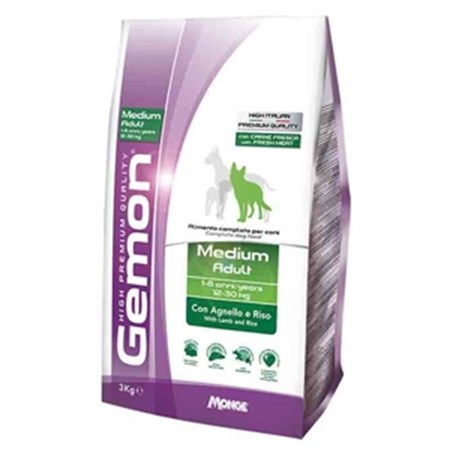 Gemon Dog Medium Adult con Agnello e Riso 3 KG in Cani