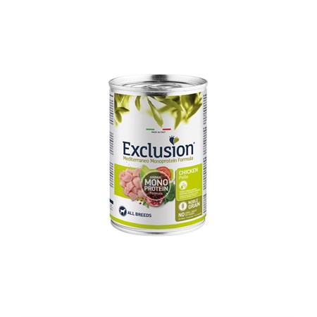 EXCLUSION MEDITERRANEO POLLO UMIDO 40 0 GR in Cani