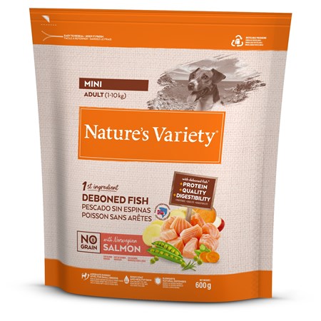 Nature's Variety Dog No Grain Adult Mini Salmone 600g in Cani
