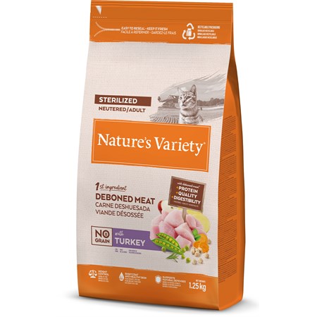 Nature's Variety Cat No Grain Sterilised Tacchino 1,25kg in Gatti