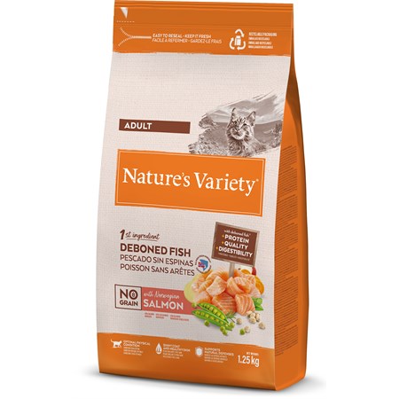 Nature's Variety Cat No Grain Adult Salmone 1,25kg in Gatti