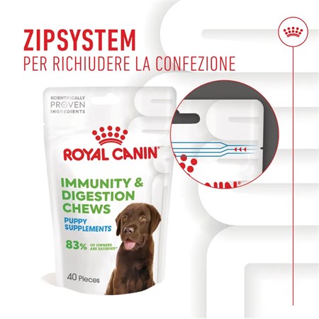 Royal Canin Immunity Digestion Puppy Chews Supplement 100 gr Snack cuccioli in Cani