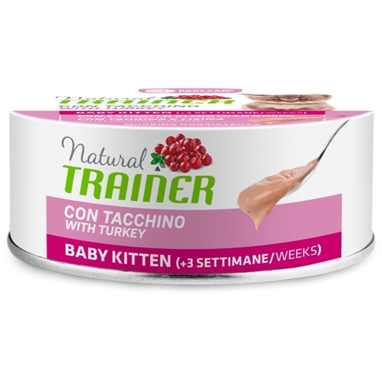 Natural Trainer Baby Kitten con Tacchino 80 gr scatoletta per gatti 80 GR