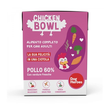 Dog Heroes Chicken Bowl pollo con verdure fresche 390 gr in Cani