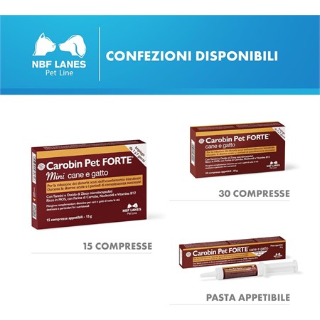 NBF Lanes Carobin Pet Forte MINI 15 Compresse Per Cani E Gatti in Cani