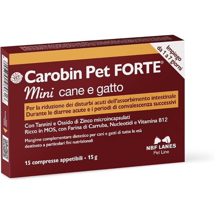 NBF Lanes Carobin Pet Forte MINI 15 Compresse Per Cani E Gatti