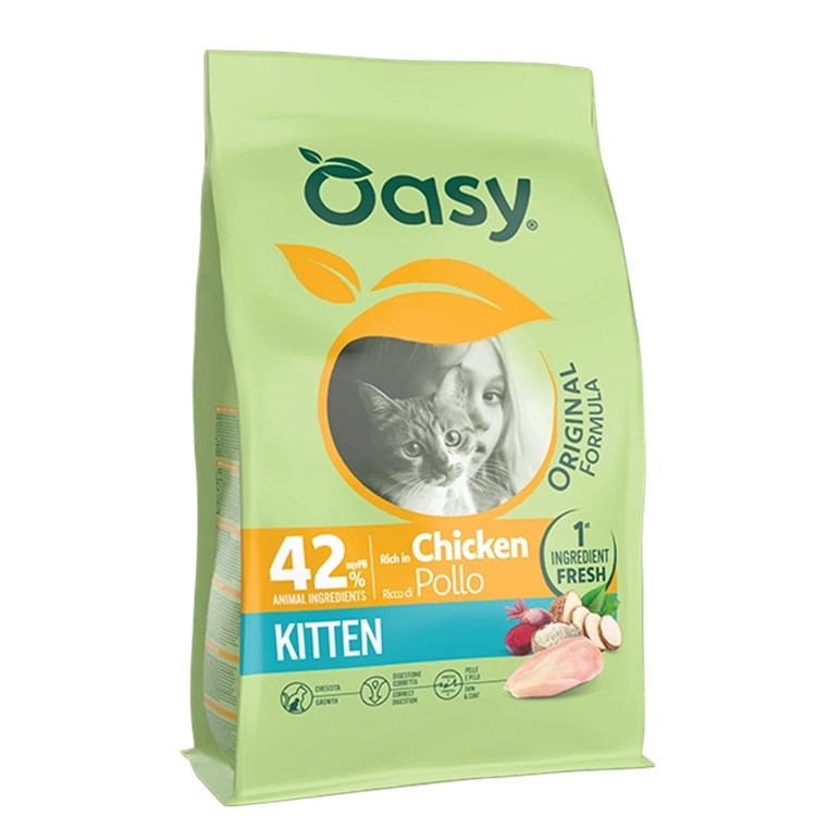 Oasy Cat Original Formula Kitten Pollo 1,5 Kg Per Gatti