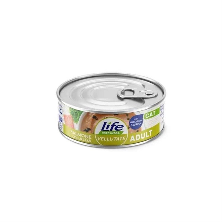 Life Cat Natural Vellutate Adult Salmone Alghe Marina 70gr Scatoletta Gatti