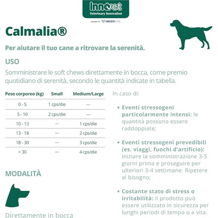 Innovet Calmalia Medium Large 30 Soft Chew Per Cani in Cani