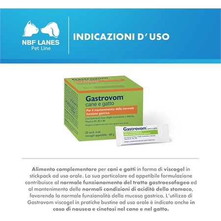 NBF Gastrovom 30 Stick Orali Per Cane e Gatto in Gatti