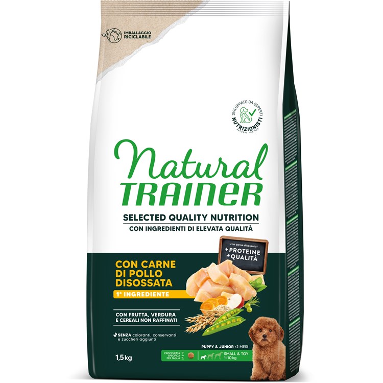 Natural Trainer Selected Quality Nutrition Healthy Grain Puppy Mini Pollo 1,5kg