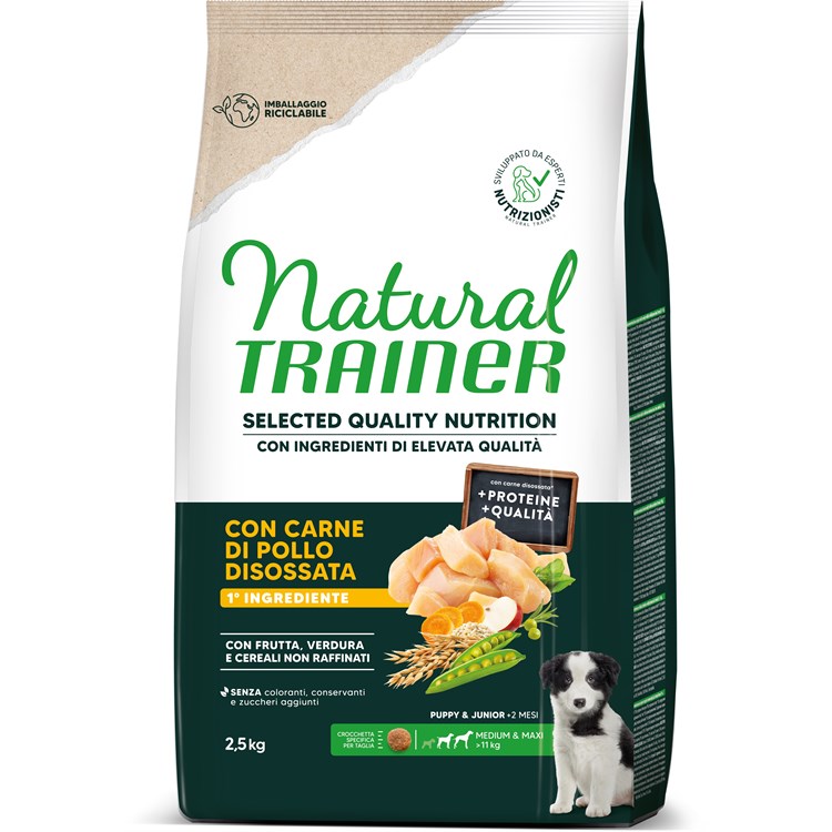 Natural Trainer Selected Quality Nutrition Puppy Healthy Grain Medium/Maxi Pollo 2,5kg