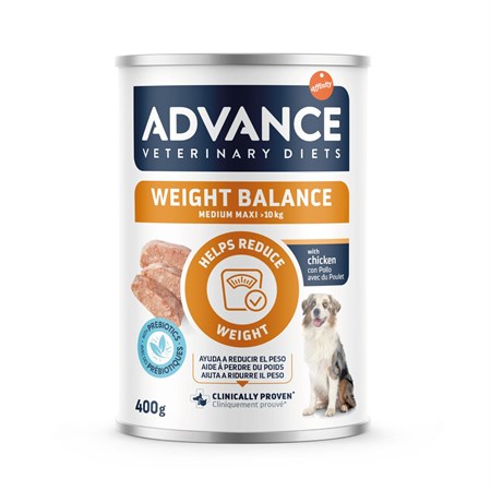 advance veterinary diets dog weight balance 400 gr barattolo umido per cani