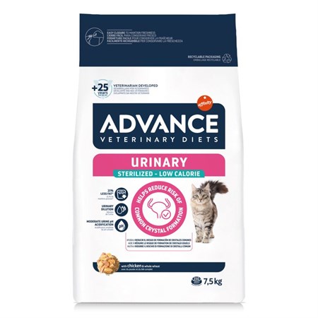 advance veterinary diets urinary sterilized low calorie 1 25 kg gatto