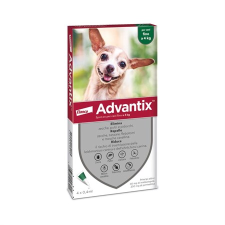 advantix spot on per cani inferiori ai 4 kg peso 0 4 kg 4 pipette