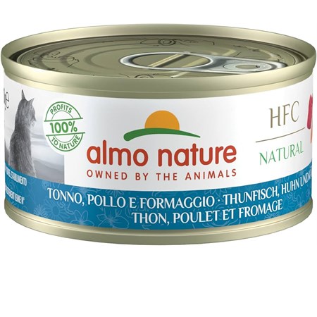 almo nature 70 gr hfc cuisine tonno pollo e formaggio per gatti