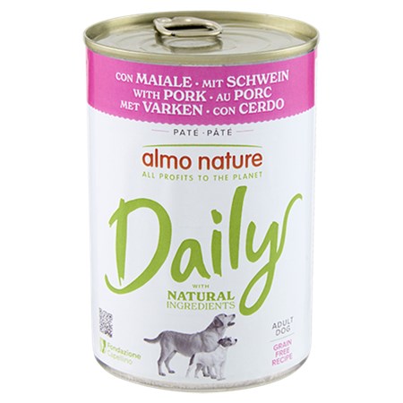 almo nature barattolo daily menu maiale 400 gr cane