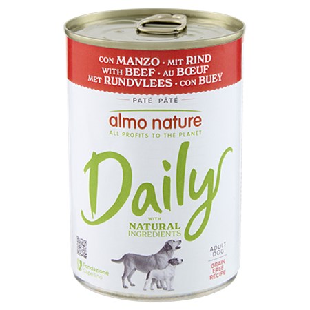 almo nature barattolo daily menu manzo 400 gr cane