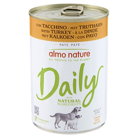 almo nature barattolo daily menu tacchino 400 gr cane