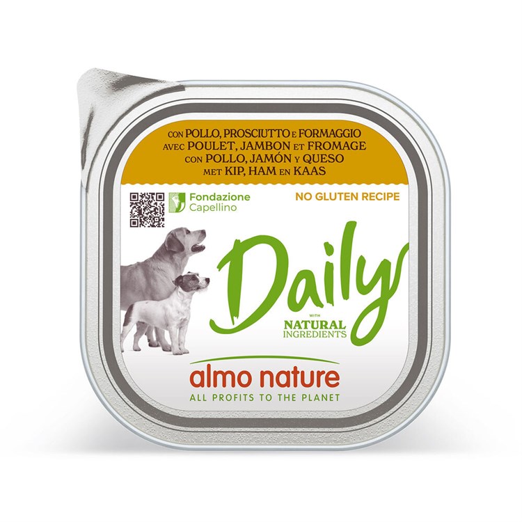Almo Nature Daily Menu Pollo Prosciutto e Formaggio 100 gr Per Cane