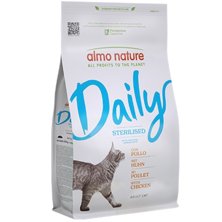 almo nature daily sterilised con pollo 12 kg crocchette per gatti