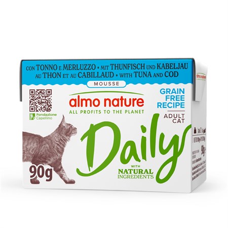 almo nature daily tonno e merluzzo 90 gr mousse umido per gatti