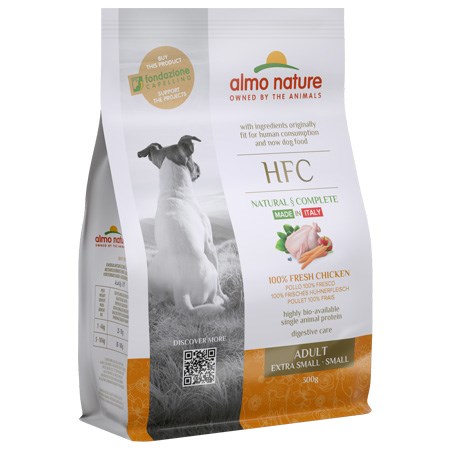 almo nature hfc adult xs s extra small small pollo 1 2 kg cane