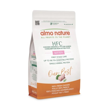 almo nature hfc kitten pollo 12 kg crocchette per gattini