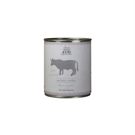 barf dr clauder s menu completo trito manzo 800 gr umido per cane