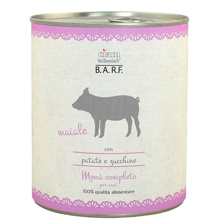 barf trito maiale 400 gr menu completo cane