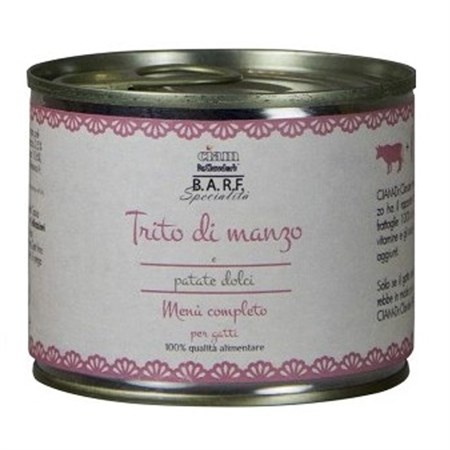 barf trito manzo 200 gr menu completo gatto