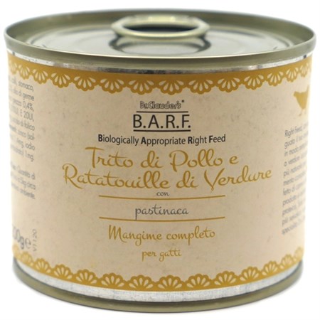 barf trito pollo 200 gr menu completo gatto