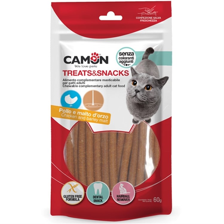 Treats&Snack Bastoncini di Pollo e Malto per Gatto