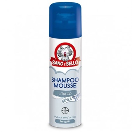 bayer sano e bello shampoo mousse al talco per gatti 200 ml