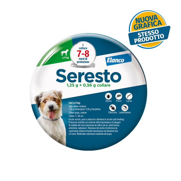 Collare Seresto Per Cani Fino A 8 kg Collare Antiparassitario