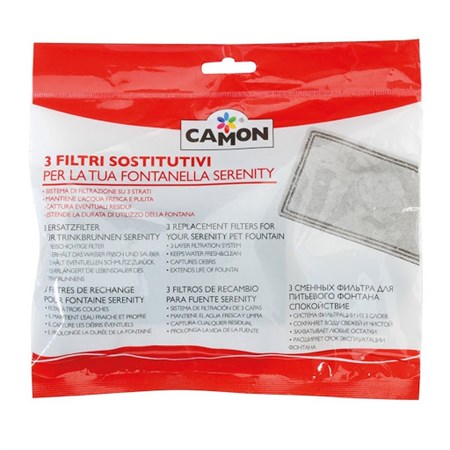 camon kit 3 filtri per drinkwell ciotola fontanella automatica