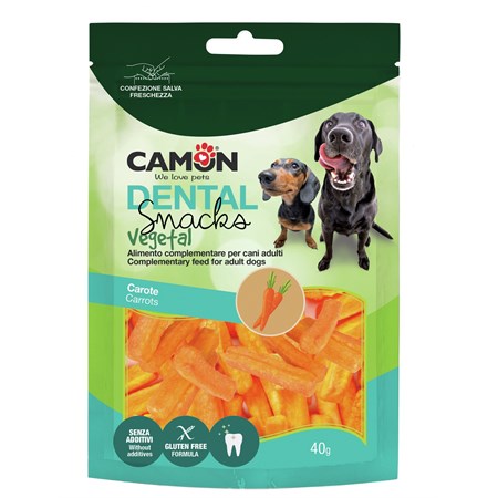 camon snack vegetale carotine crispy bauveg 40 gr per cani