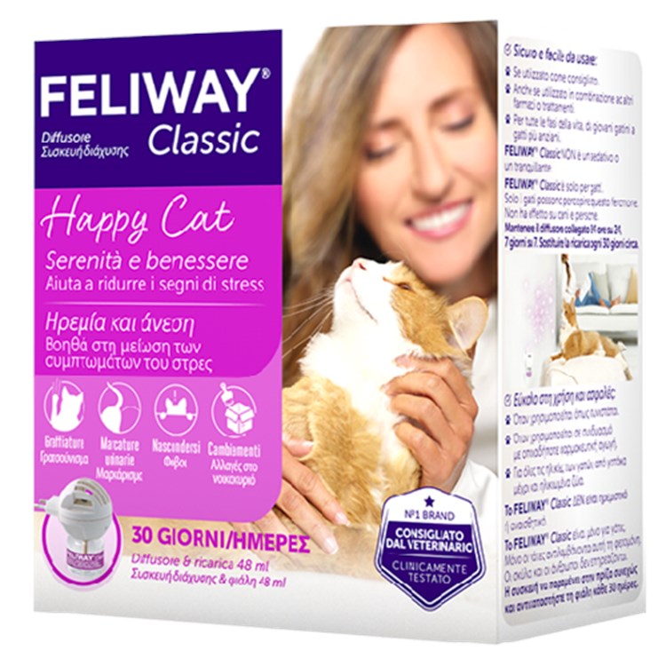 Ceva Feliway Classic Diffusore e Ricarica 48 ml Kit Per Gatti